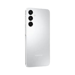 OBtech Samsung Galaxy A16 smartphone in silver with a triple rear camera setup, shown from the back.