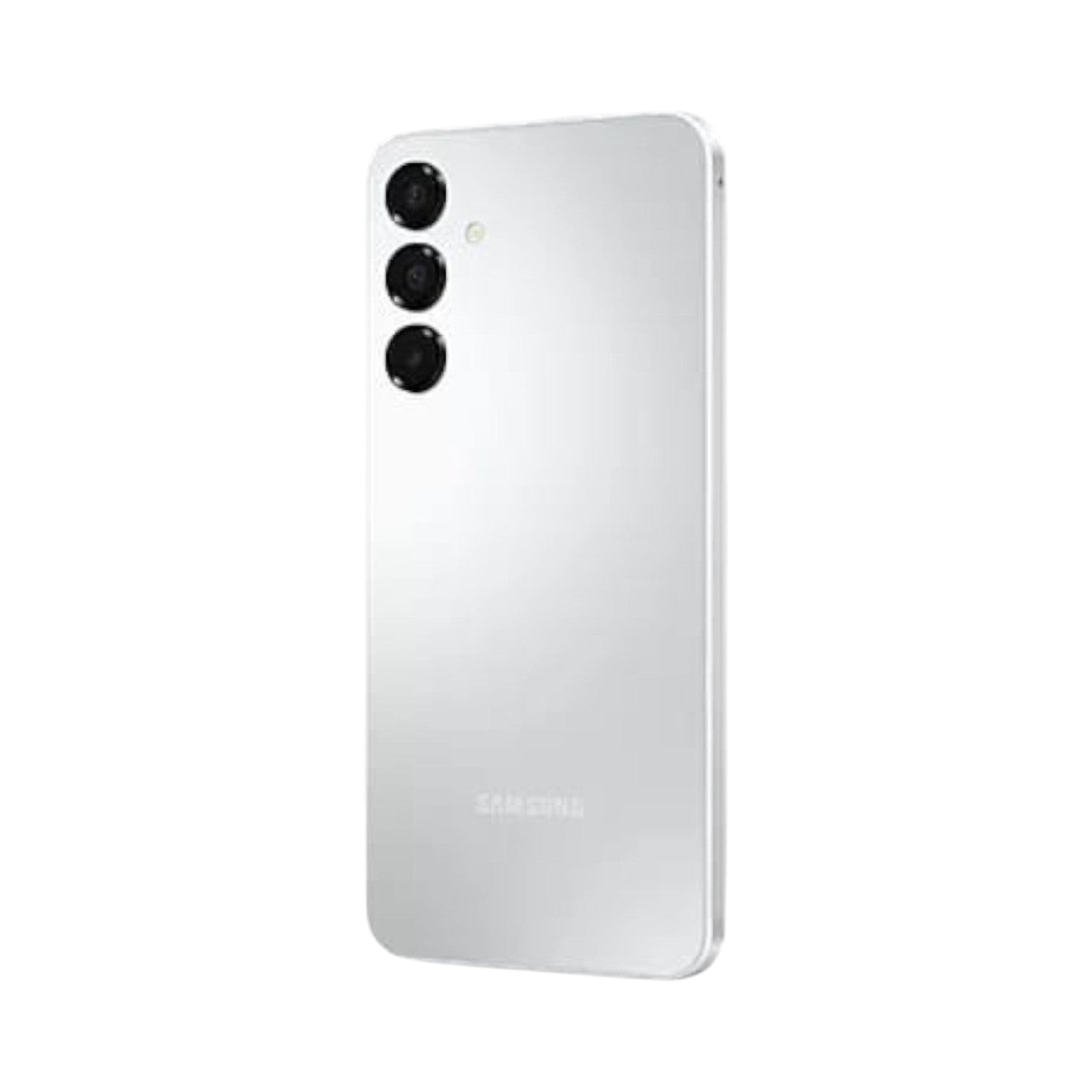 OBtech Samsung Galaxy A16 smartphone in silver with a triple rear camera system and sleek modern design