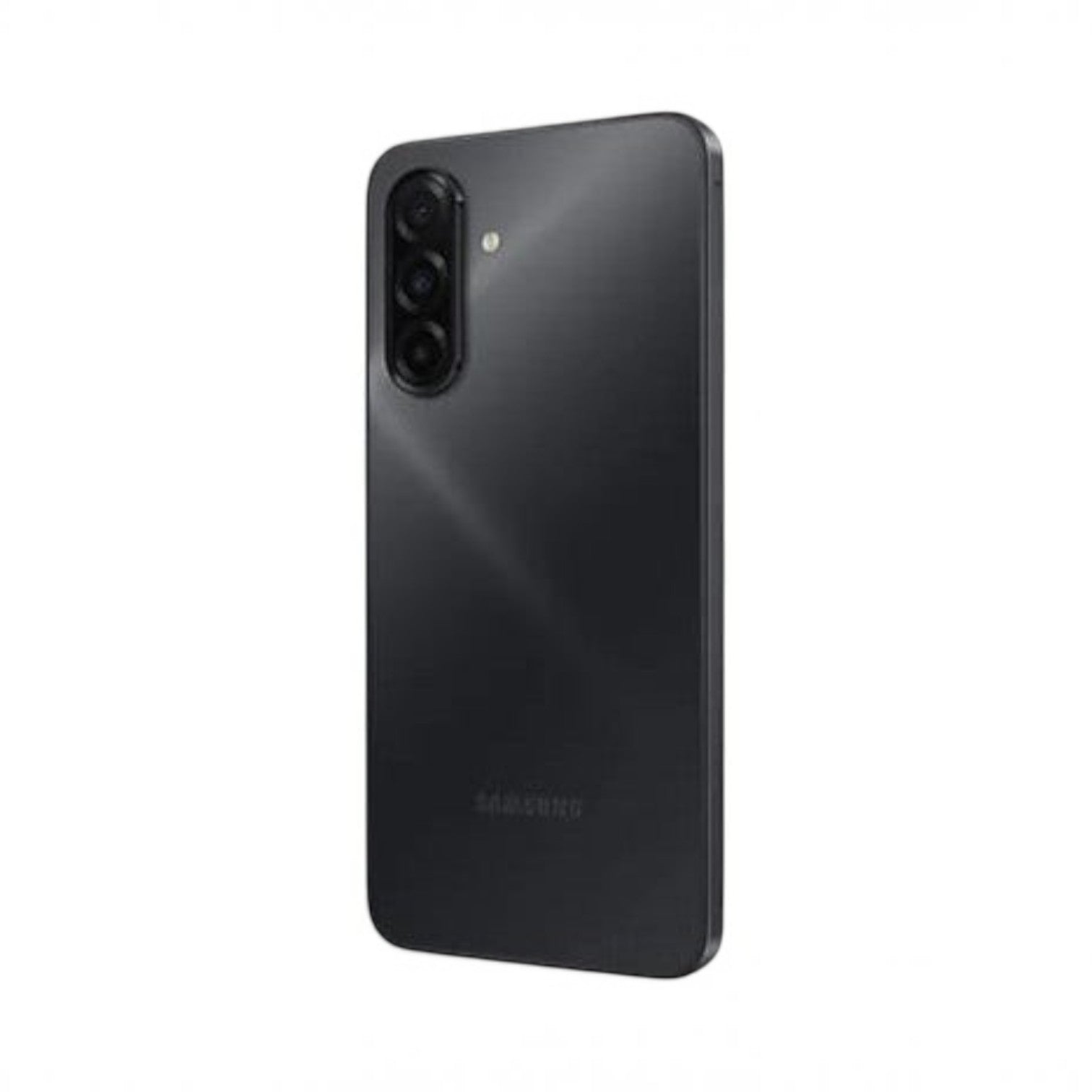 OBtech Samsung Galaxy A17 smartphone in black with a triple camera system and sleek rear panel design.