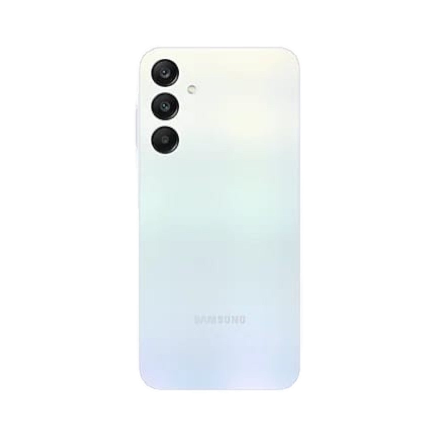 OBtech Samsung Galaxy A25 5G smartphone in a white finish, showing the rear triple camera system and sleek design.