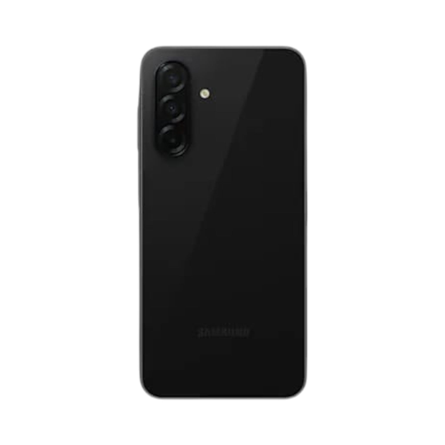 OBtech Samsung Galaxy A26 5G smartphone in black with a triple rear camera setup and sleek glass back design.