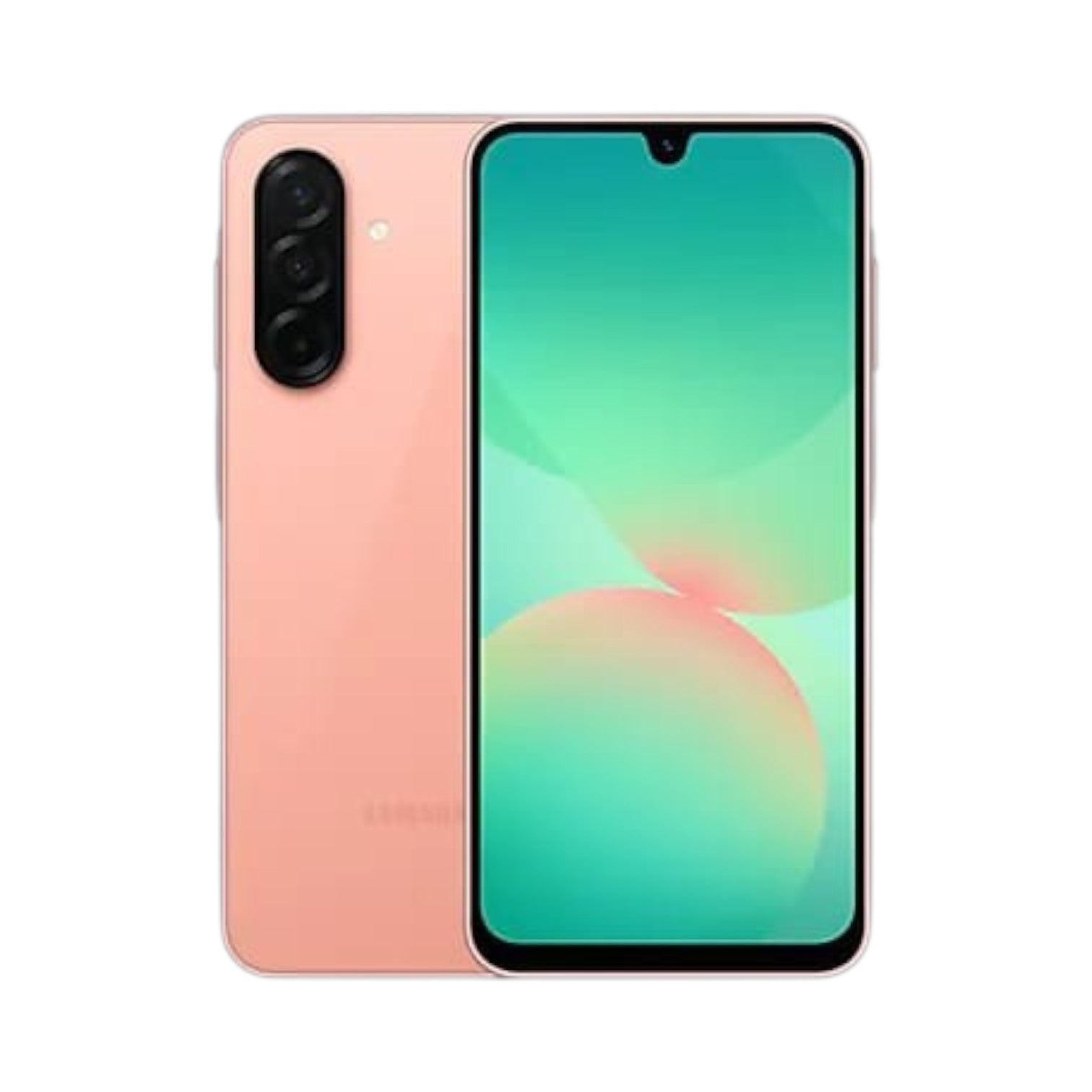 OBtech Samsung Galaxy A26 5G smartphone in peach with a 6.7-inch Super AMOLED display and triple rear camera system.