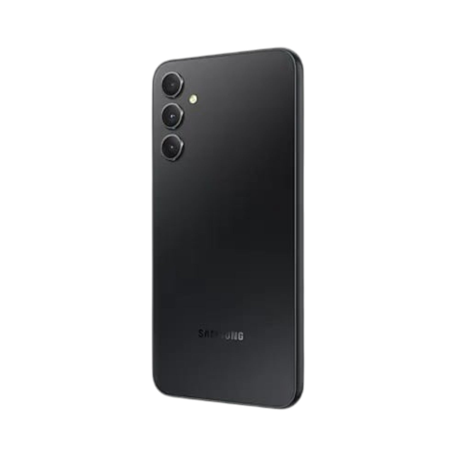OBtech Samsung Galaxy A34 5G smartphone in black, showing the sleek rear panel and triple camera setup.