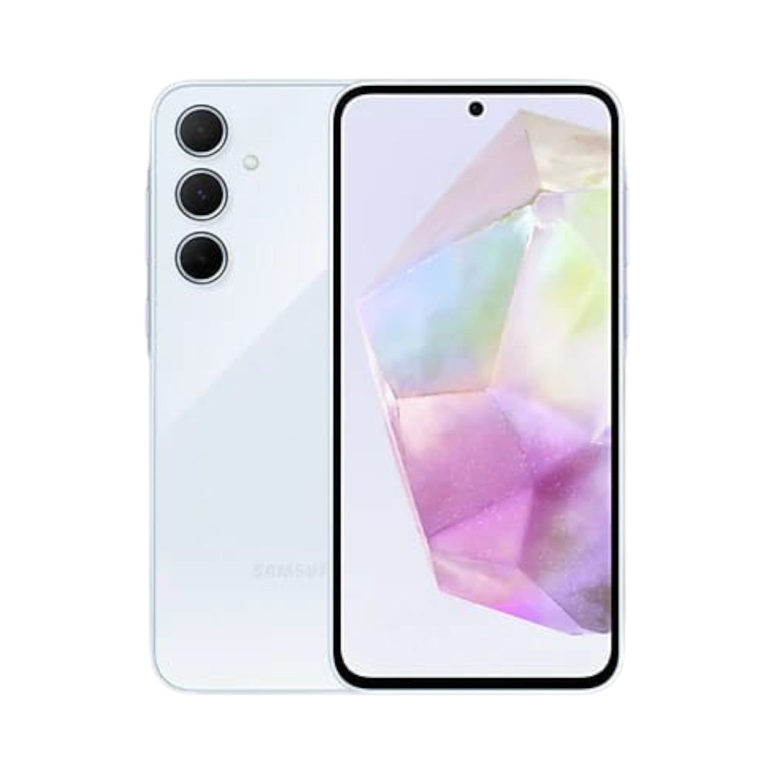 OBtech Samsung Galaxy A35 5G smartphone in light blue with a 6.6-inch Super AMOLED display and triple camera system.