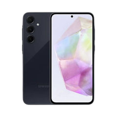 OBtech Samsung Galaxy A35 5G smartphone in dark blue with a 6.6-inch Super AMOLED display and triple camera system.