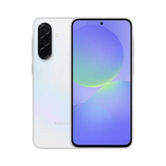 OBtech Samsung Galaxy A36 5G smartphone in white with a 6.7-inch Super AMOLED display and triple rear camera system.