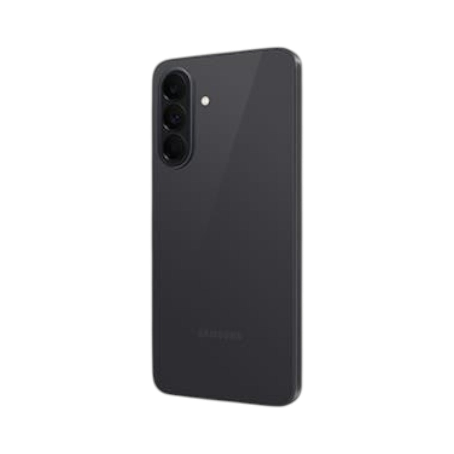 OBtech Samsung Galaxy A37 5G smartphone in charcoal grey with a triple camera setup and sleek modern design