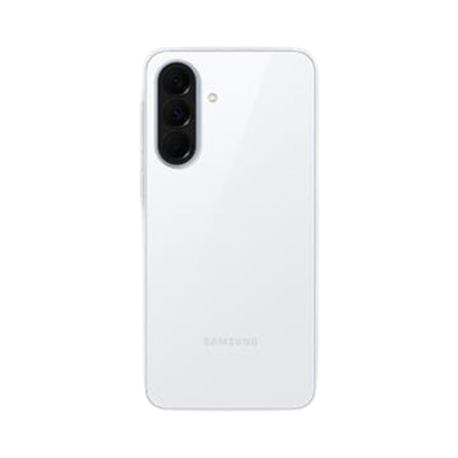 OBtech Samsung Galaxy A37 5G smartphone in white, showing the rear camera module and sleek minimalist design.