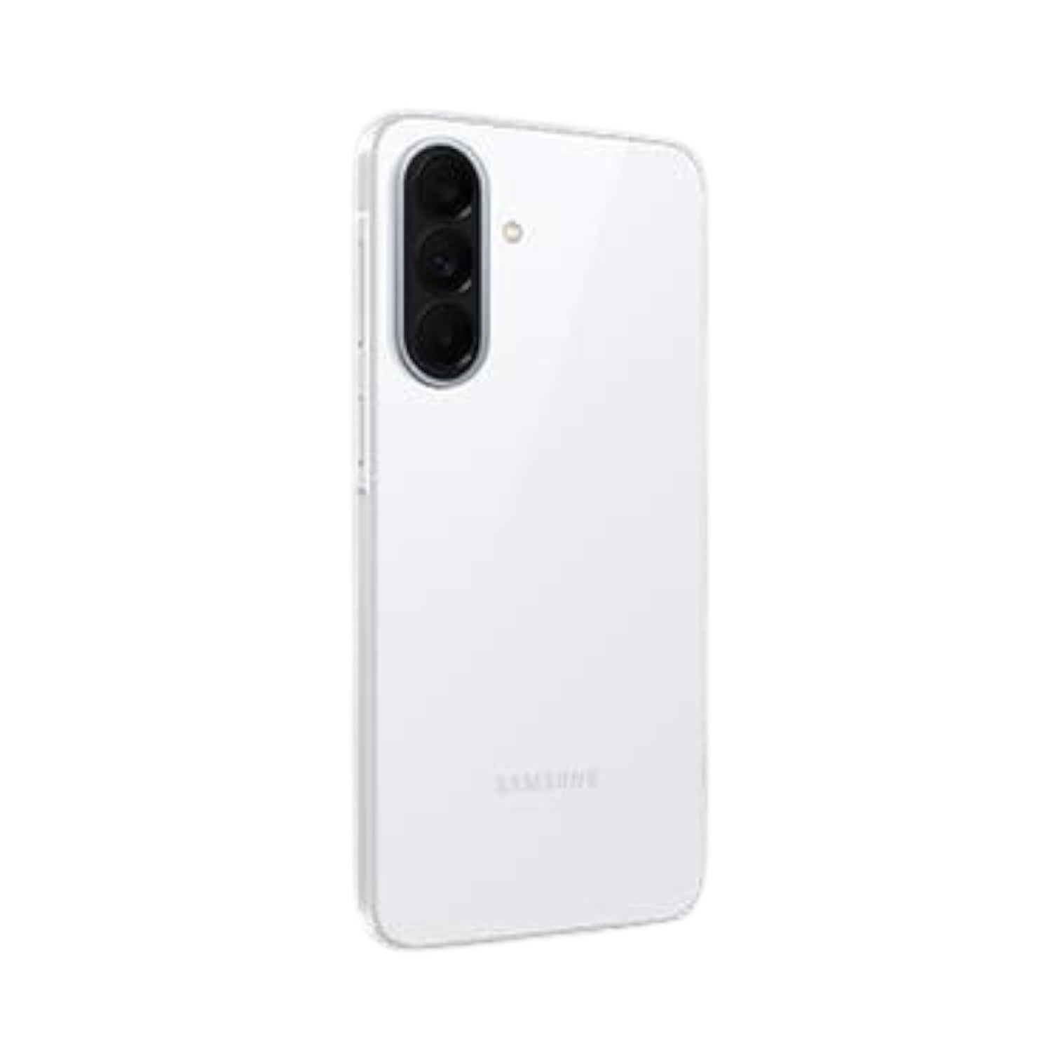 OBtech Samsung Galaxy A37 5G smartphone in white, showing the rear camera module and sleek minimalist design.
