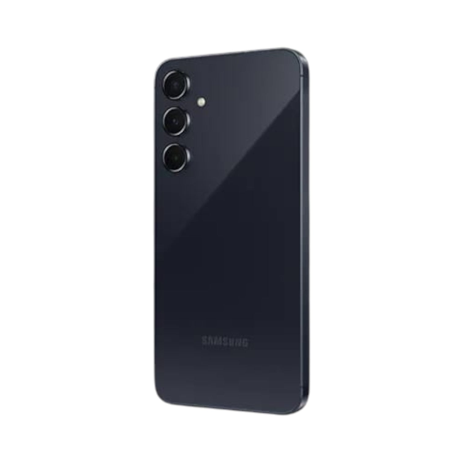 OBtech Samsung Galaxy A55 5G smartphone in dark blue with a premium glass back and triple camera system.