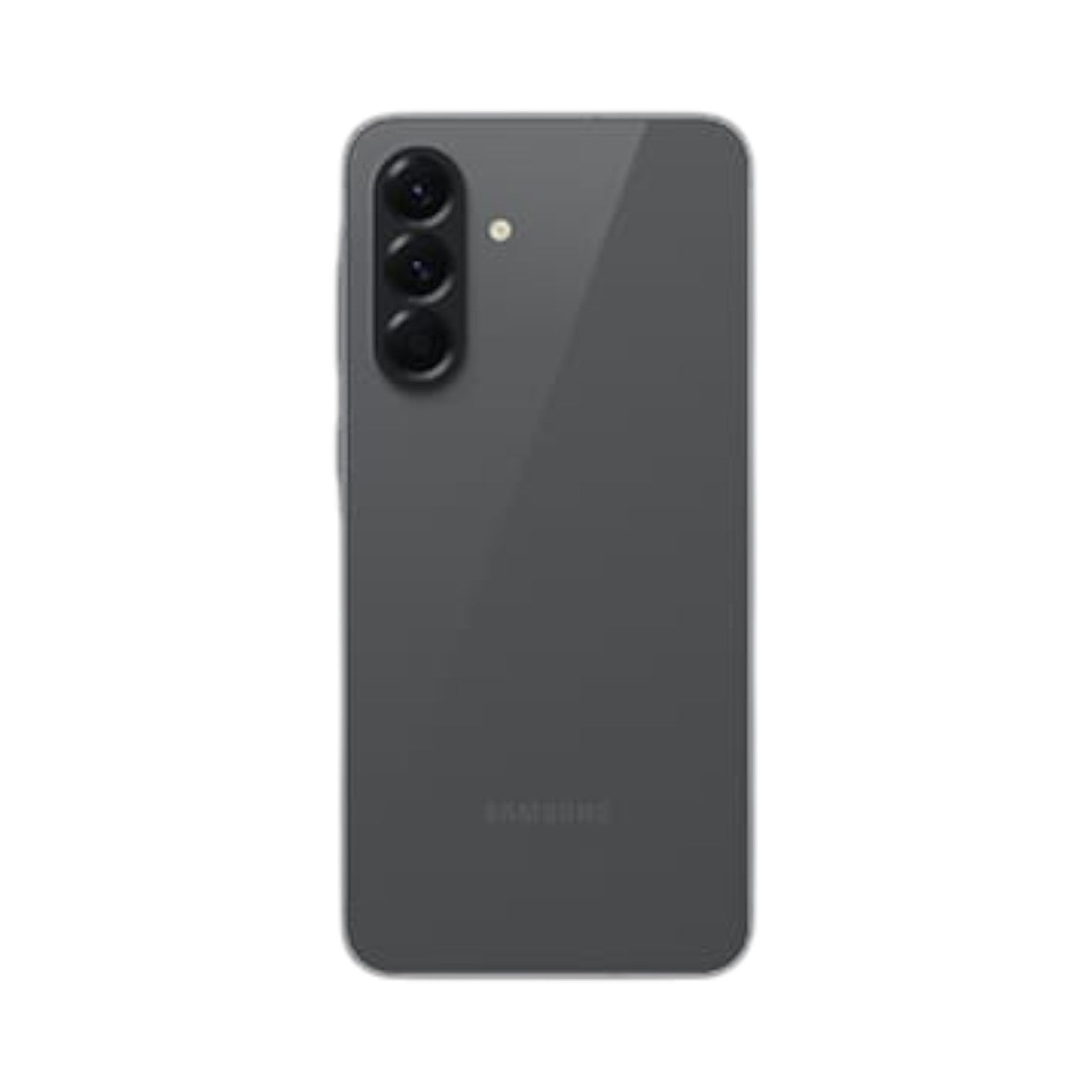 OBtech Samsung Galaxy A56 5G smartphone in dark grey with a triple rear camera system and glass back design