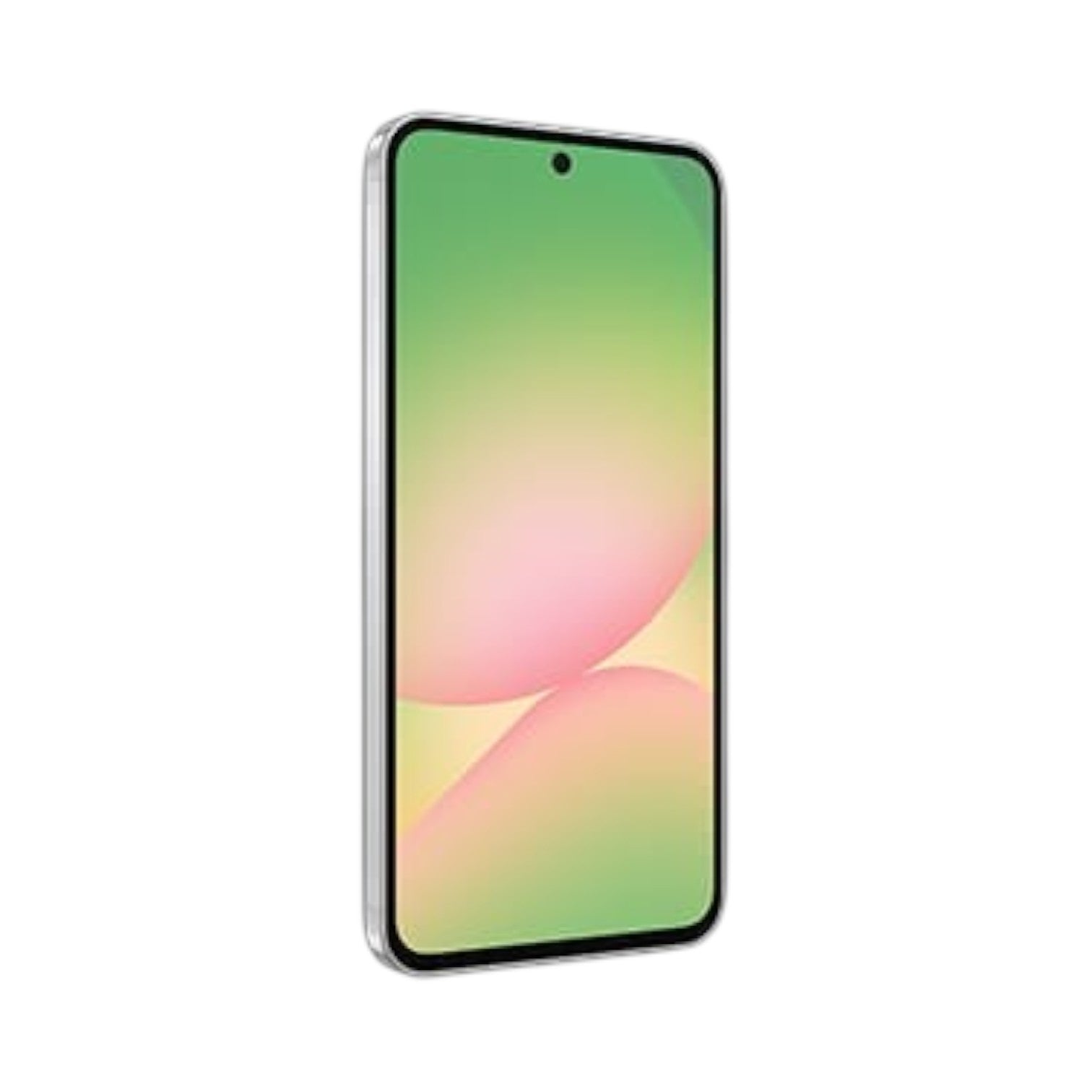 OBtech Samsung Galaxy A56 5G smartphone with a vibrant AMOLED display and sleek metallic frame in a side angle view.