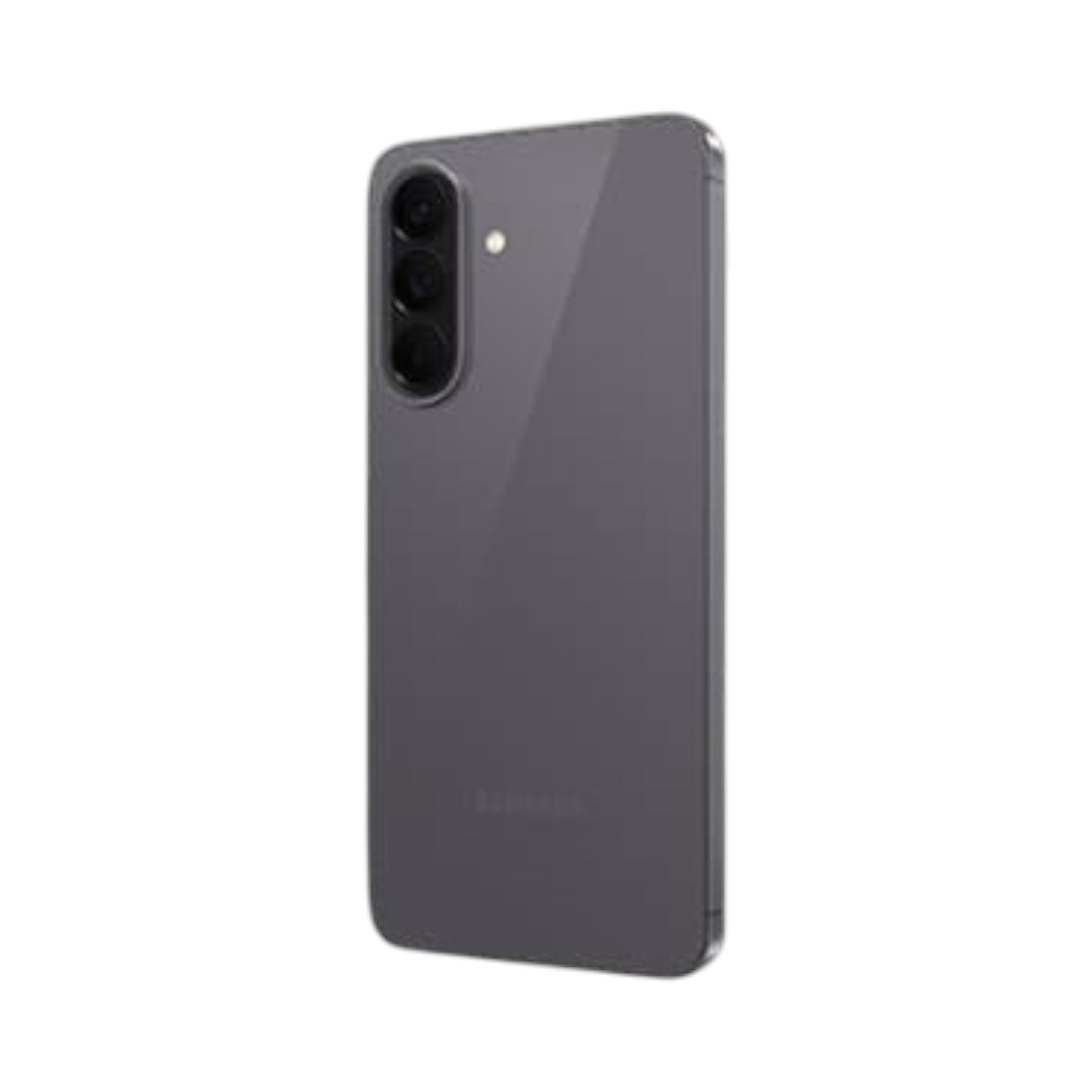 OBtech Samsung Galaxy A57 5G smartphone in dark grey with a triple camera system and sleek slim design.