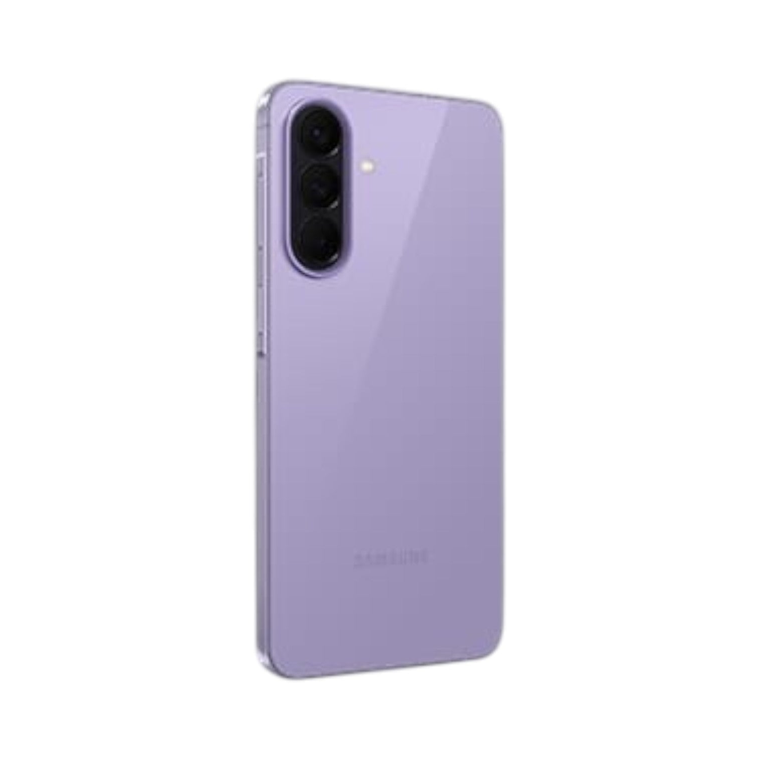 OBtech Samsung Galaxy A57 5G smartphone in light purple with a sleek triple-lens camera system and slim design.
