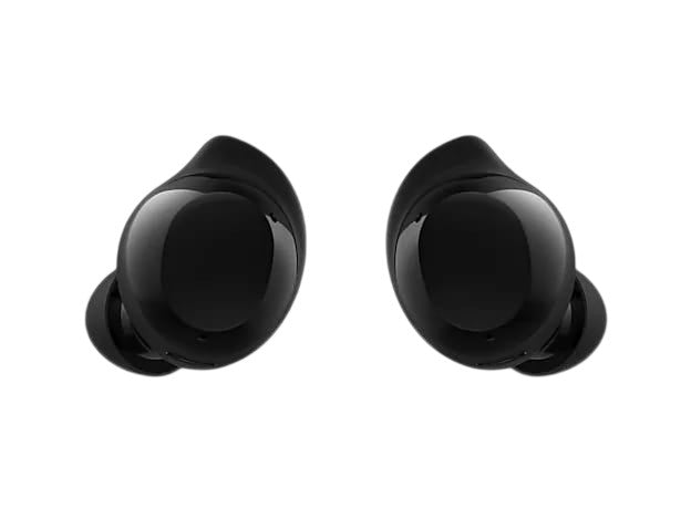 OBtech Samsung Galaxy Buds Core wireless earbuds in black with ergonomic design and silicone wing tips