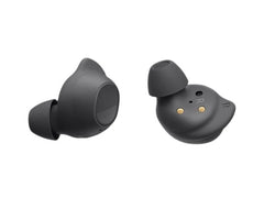 OBtech Samsung Galaxy Buds FE wireless earbuds in matte grey with ergonomic wingtips for a secure fit.