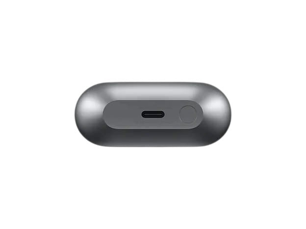 OBtech Samsung Galaxy Buds3 charging case bottom view showing the USB-C charging port and pairing button.