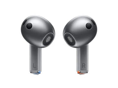 OBtech Samsung Galaxy Buds3 wireless earbuds in silver with a blade-style open-fit design and distinct L and R markers.