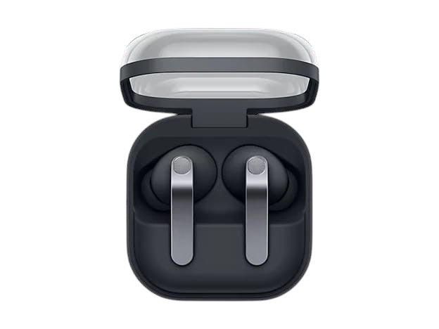OBtech Samsung Galaxy Buds4 Pro wireless earbuds in a black charging case featuring a sleek metal blade design.
