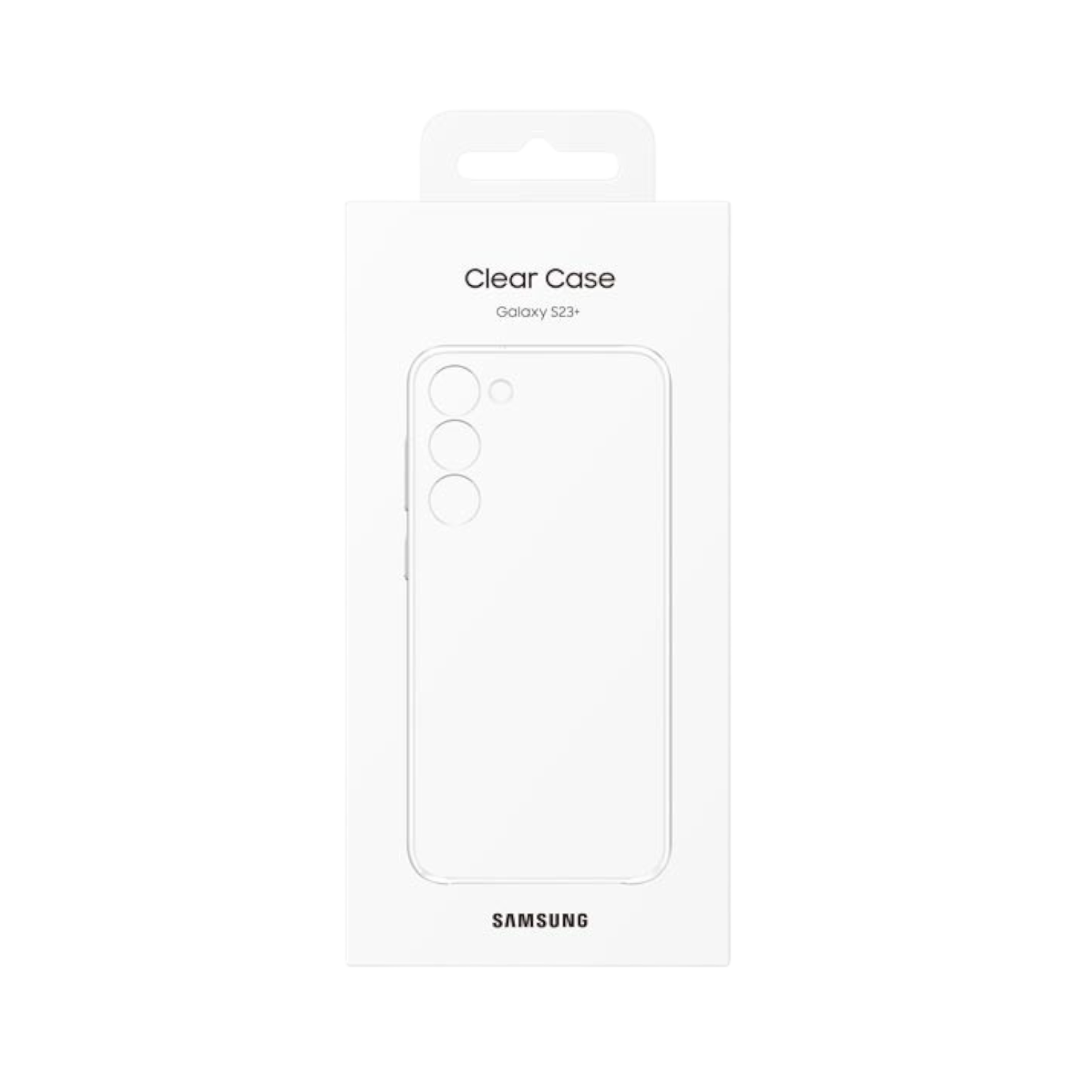 OBtech Samsung Galaxy S23+ clear transparent protective phone case in retail packaging
