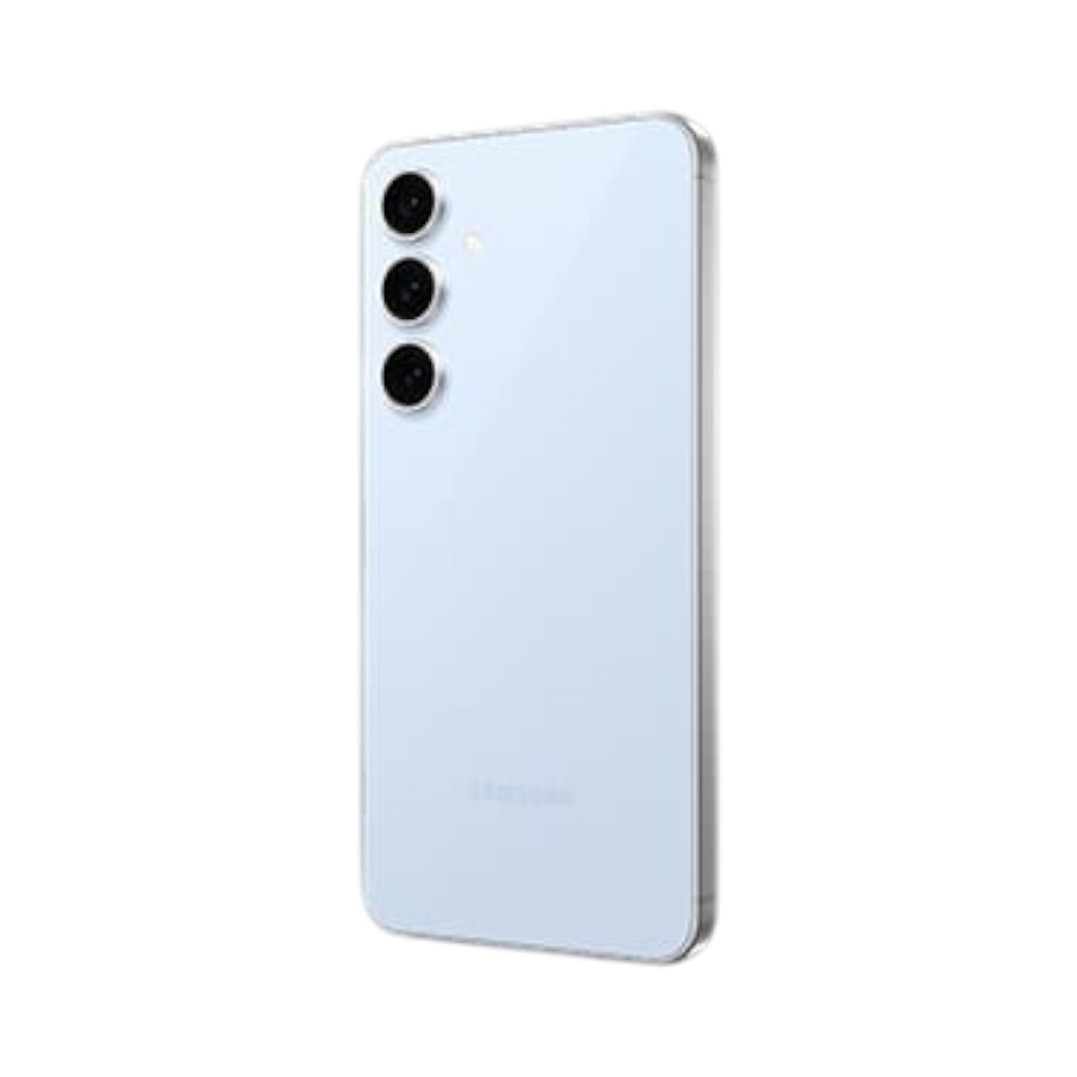 OBtech Samsung Galaxy S24 FE smartphone in light blue, showing the triple-camera system and sleek back design.