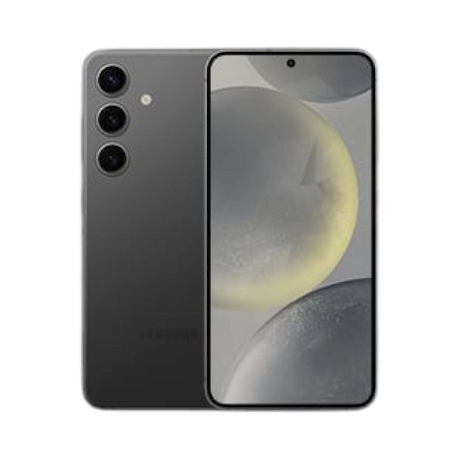 OBtech Samsung Galaxy S24 smartphone in grey with a triple-camera system and a vibrant 6.2-inch AMOLED display.