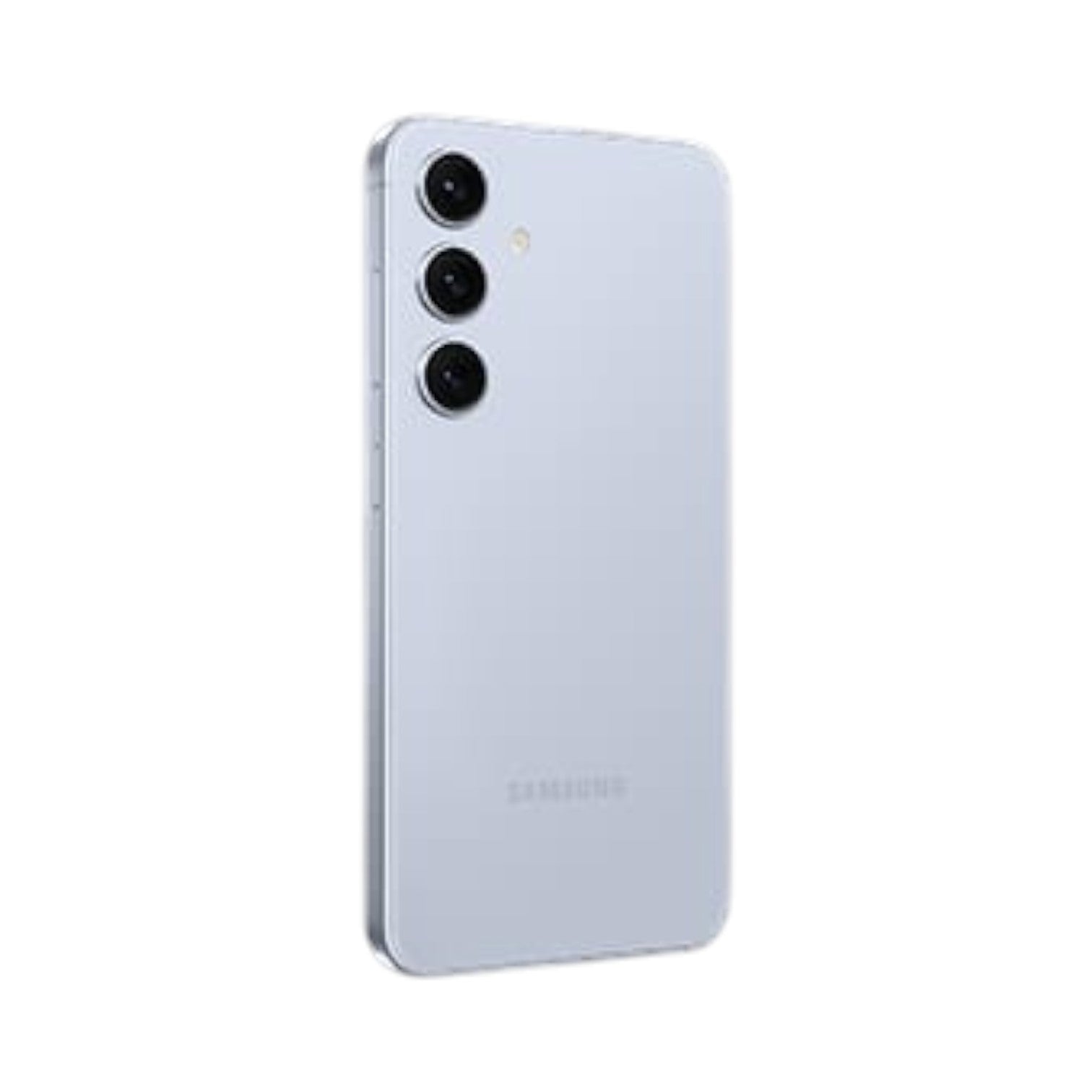 OBtech Samsung Galaxy S24 smartphone in light grey with a sleek triple-camera system and Armor Aluminum frame.
