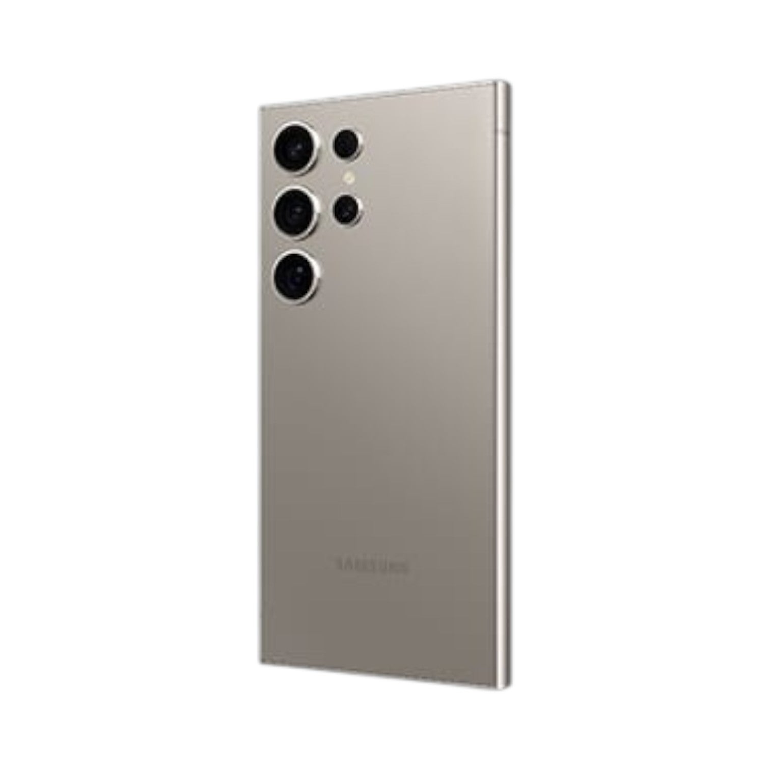OBtech Samsung Galaxy S24 Ultra smartphone in titanium grey with a quad-camera system, back view.
