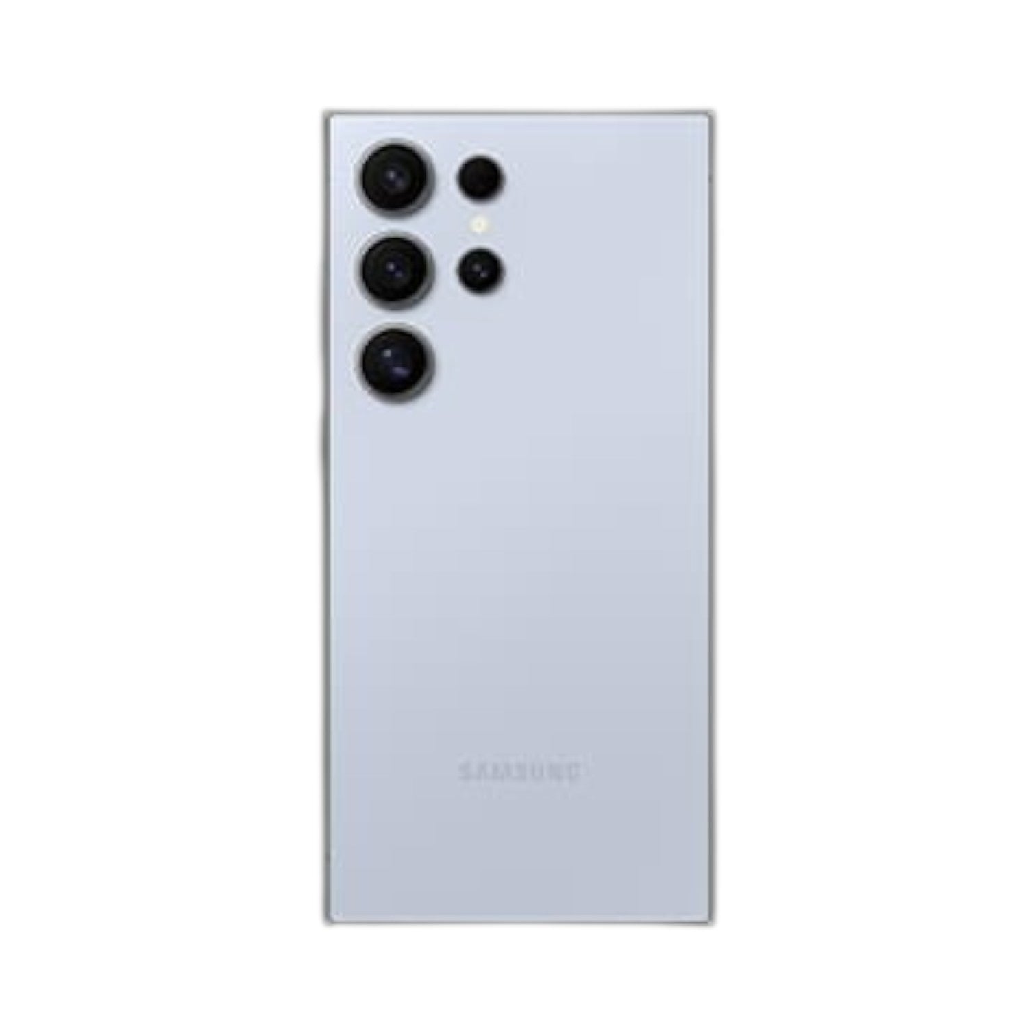 OBtech Samsung Galaxy S24 Ultra smartphone in light grey with a quad-camera system and titanium frame back view
