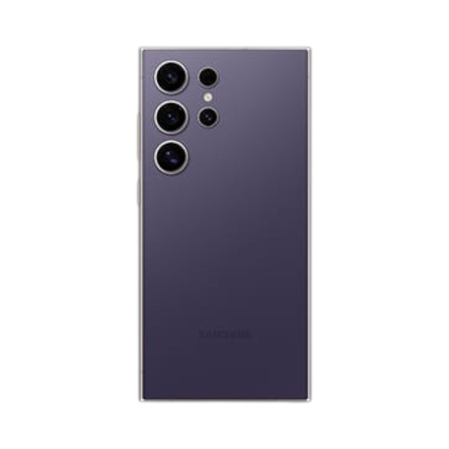OBtech Samsung Galaxy S24 Ultra in violet with a quad-camera system and titanium frame, rear view.