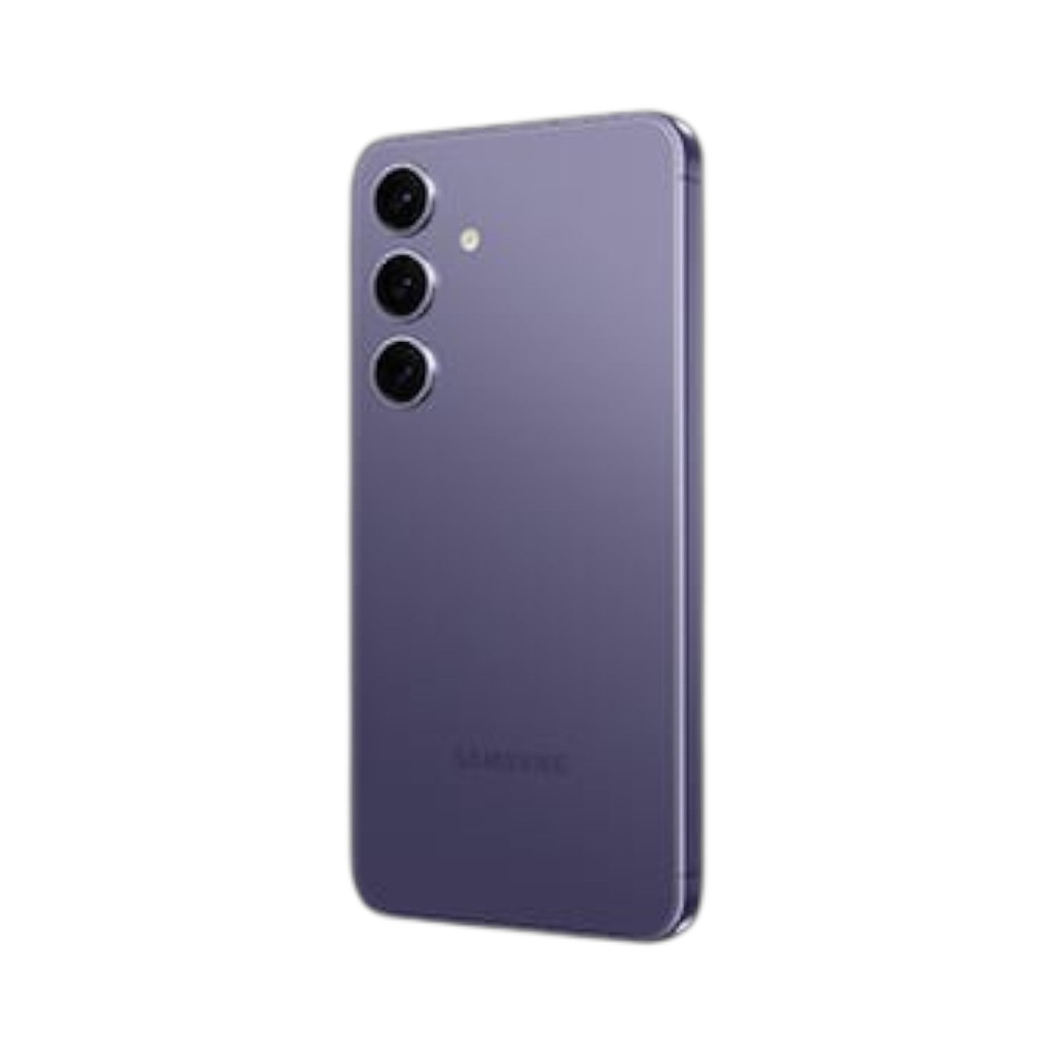 OBtech Samsung Galaxy S24 smartphone in violet with a triple-camera system and sleek Armor Aluminum frame.