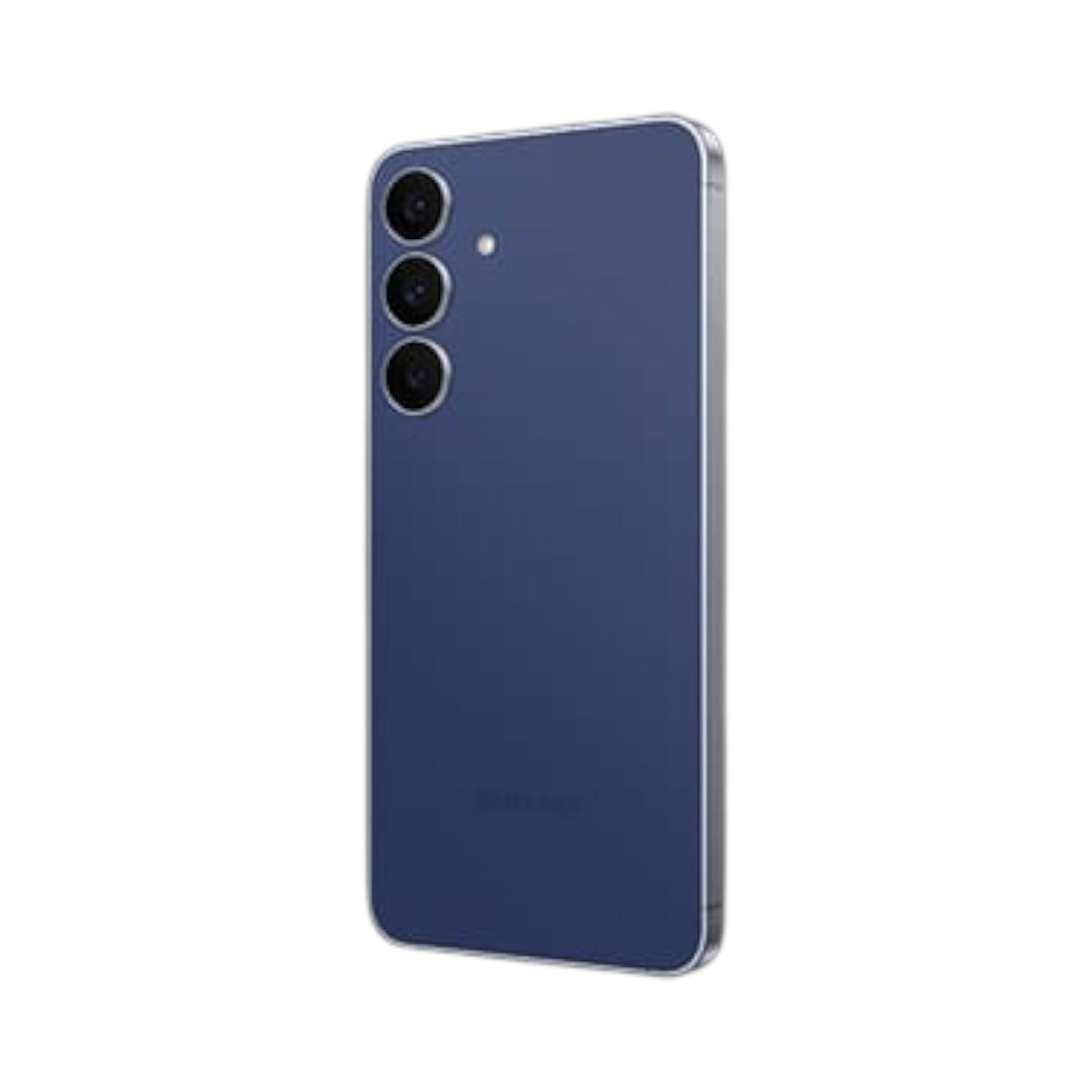 OBtech Samsung Galaxy S25 FE smartphone in deep blue with a triple-camera system and sleek metallic frame.