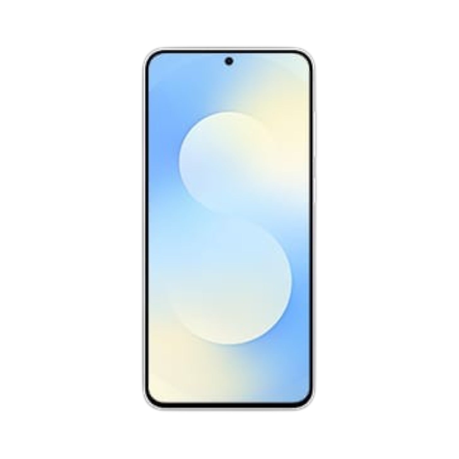 OBtech Samsung Galaxy S25 FE smartphone with a vibrant blue and yellow abstract wallpaper on its 6.7-inch display.