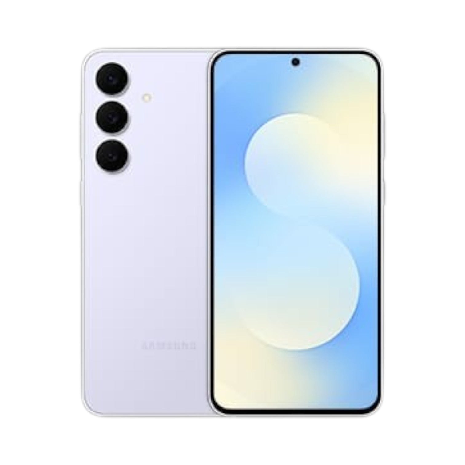 OBtech Samsung Galaxy S25 FE smartphone in light purple with a vibrant 6.7-inch AMOLED display and triple camera system