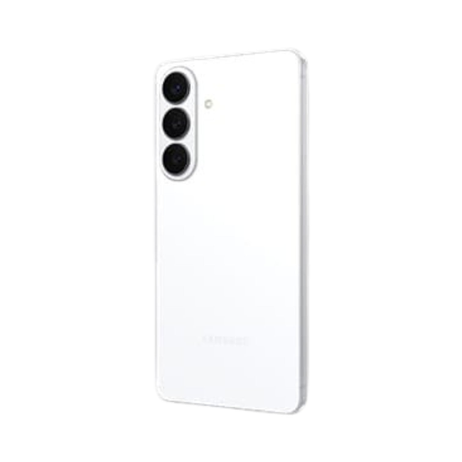 OBtech Samsung Galaxy S26+ smartphone in white, featuring a sleek design and triple rear camera system.