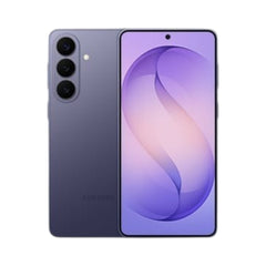 OBtech Samsung Galaxy S26 smartphone in purple with a triple-lens camera system and vibrant AMOLED display.