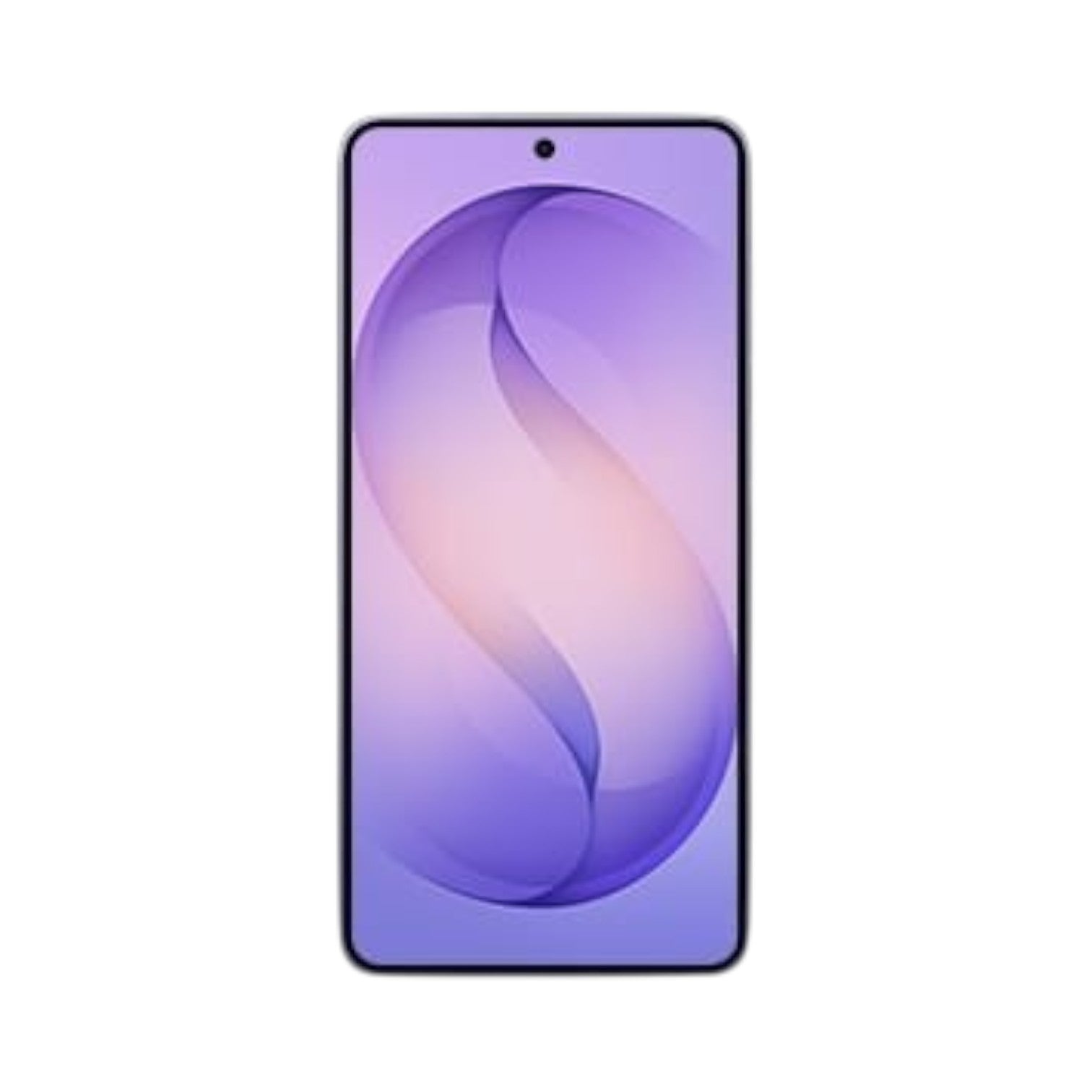 OBtech Samsung Galaxy S26 smartphone with a vibrant purple abstract wallpaper on its 6.3-inch Dynamic AMOLED display.