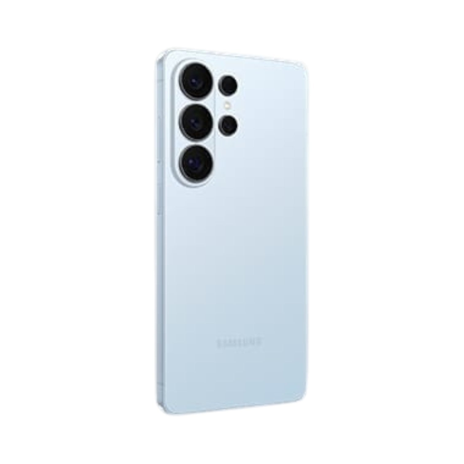 OBtech Samsung Galaxy S26 Ultra smartphone in light blue with a pro-grade quad camera system on the back.