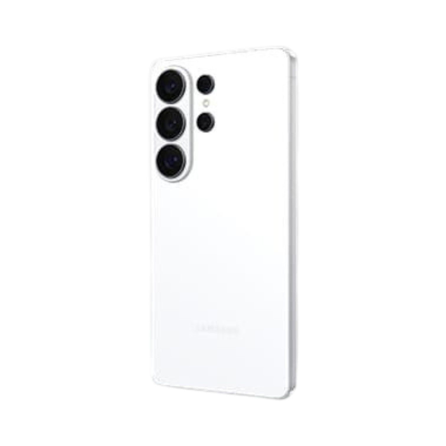 OBtech Samsung Galaxy S26 Ultra smartphone in white, showing the rear quad camera array and sleek glass design.