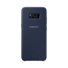 OBtech Samsung Galaxy S8+ silicone cover in matte navy blue with a smooth, slim, and form-fitting design.