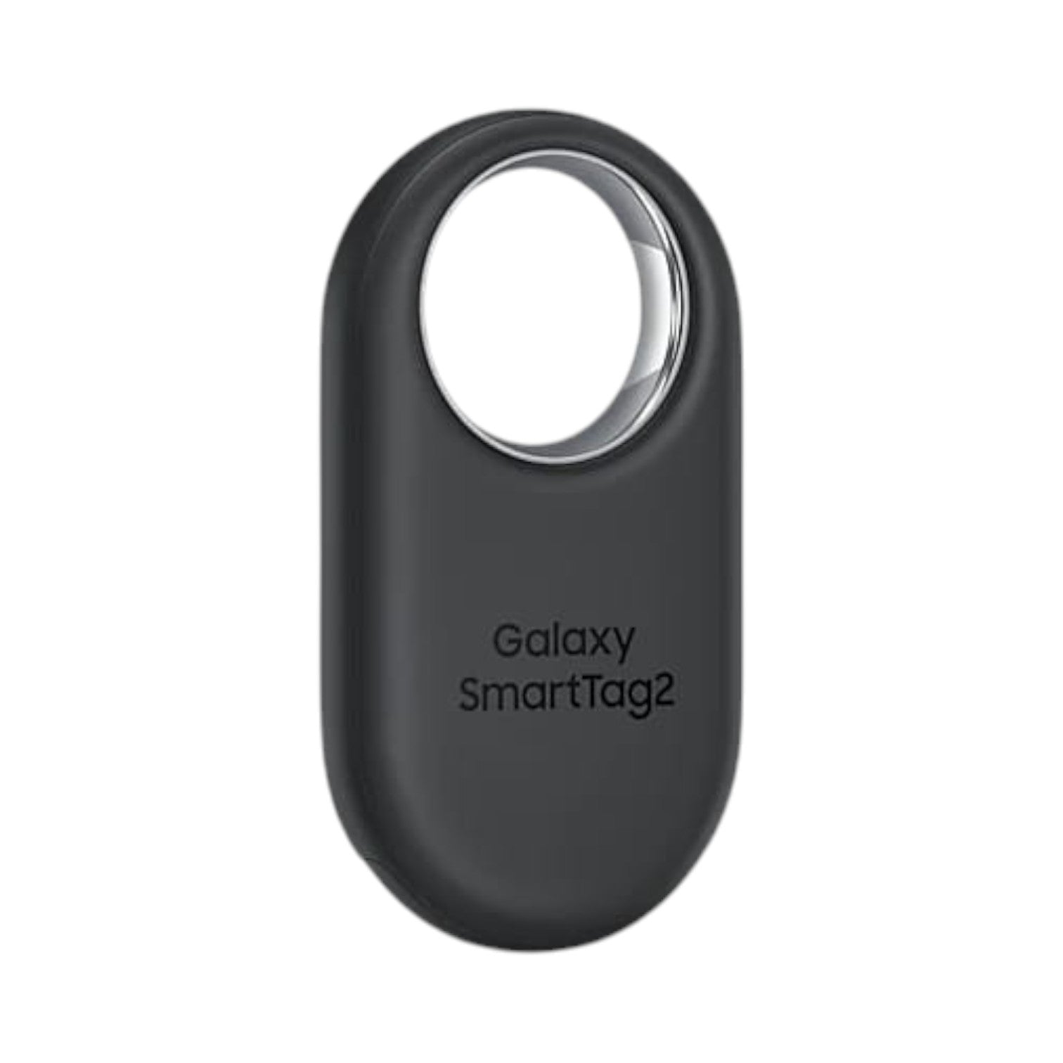 OBtech Samsung Galaxy SmartTag2 black Bluetooth tracker with a built-in keyring loop for tracking essentials.
