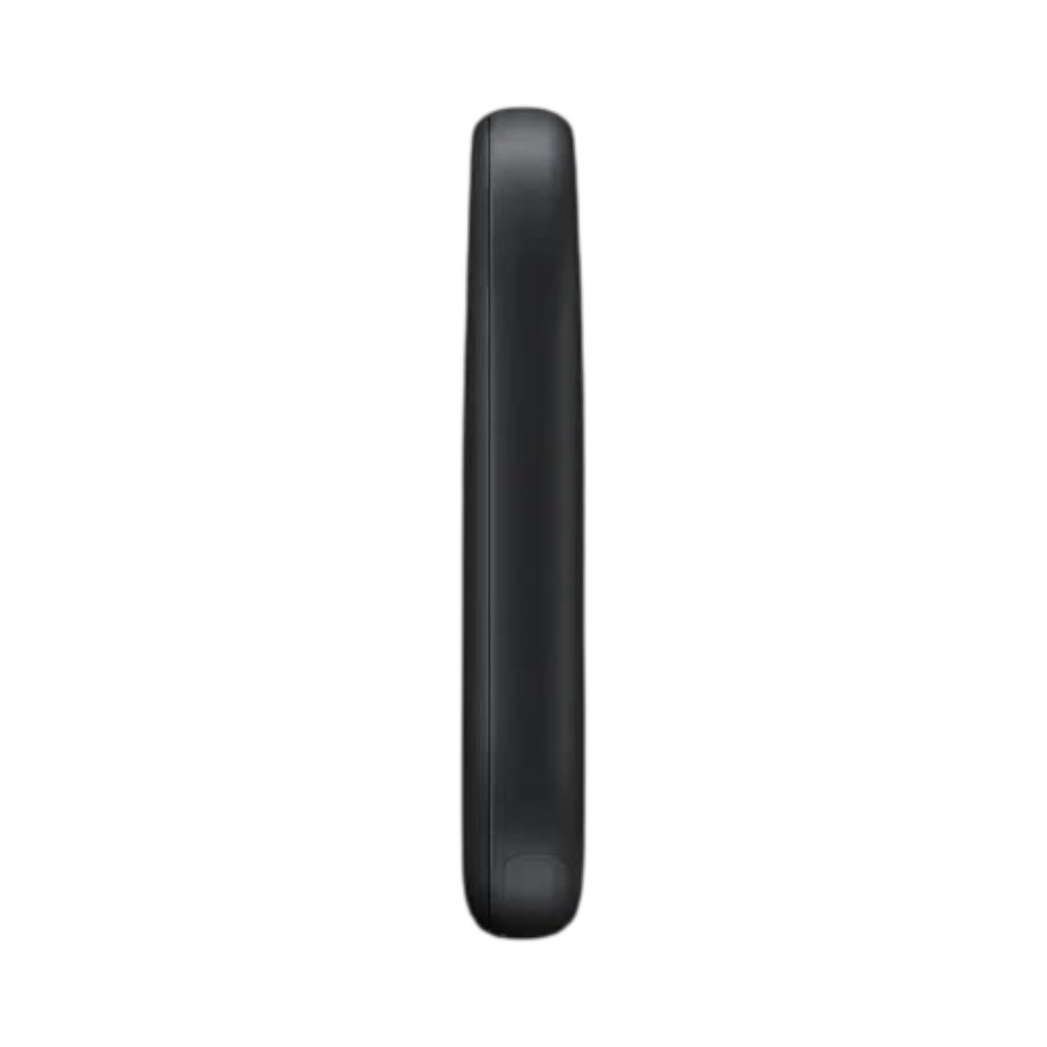 OBtech Samsung Galaxy SmartTag2 black Bluetooth tracker, side profile view showing compact, durable design.