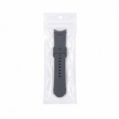 OBtech Samsung Galaxy Sport Watch Band in dark grey silicone, packaged in a clear protective plastic bag.