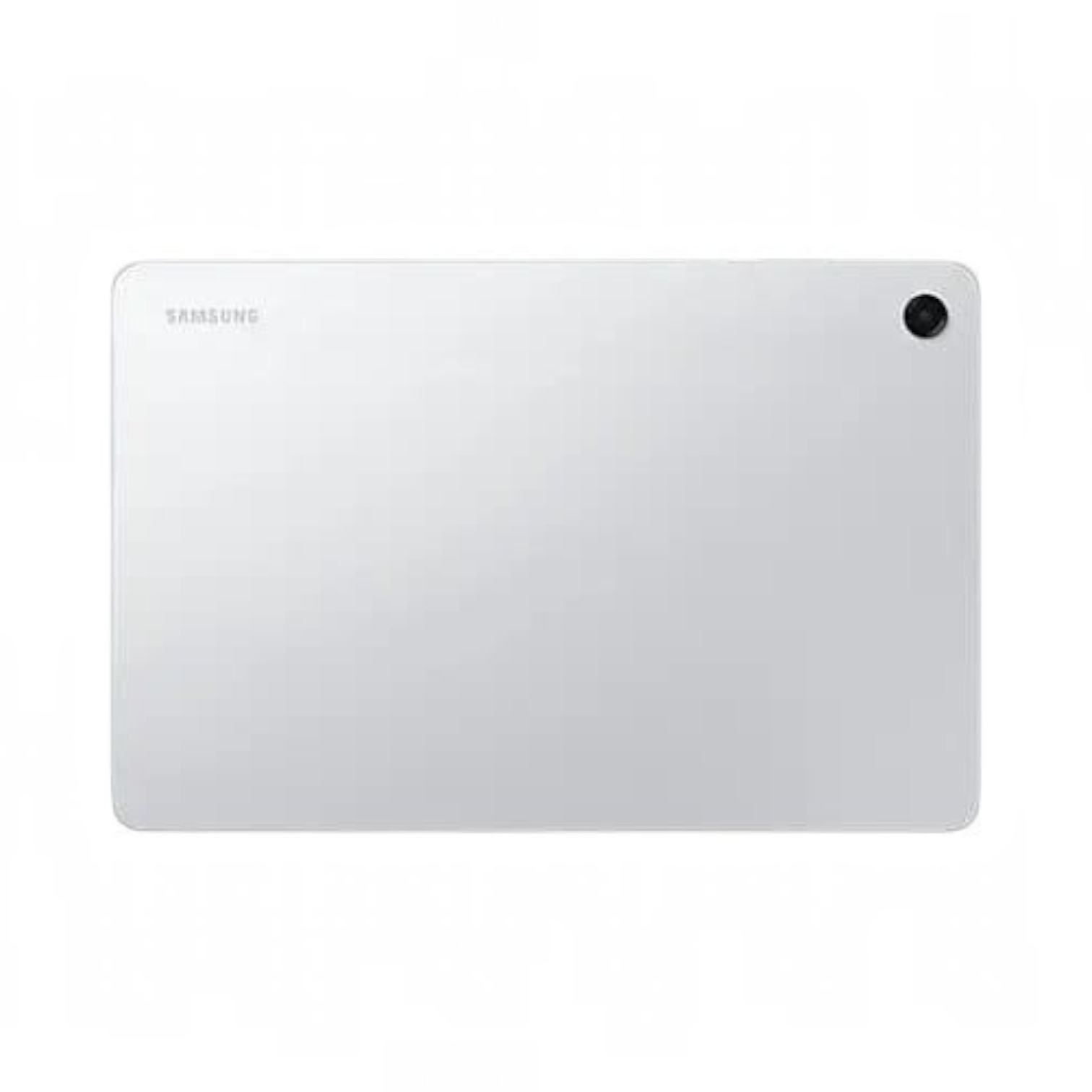 OBtech Samsung Galaxy Tab A11+ tablet in silver, rear view showing camera lens and branding