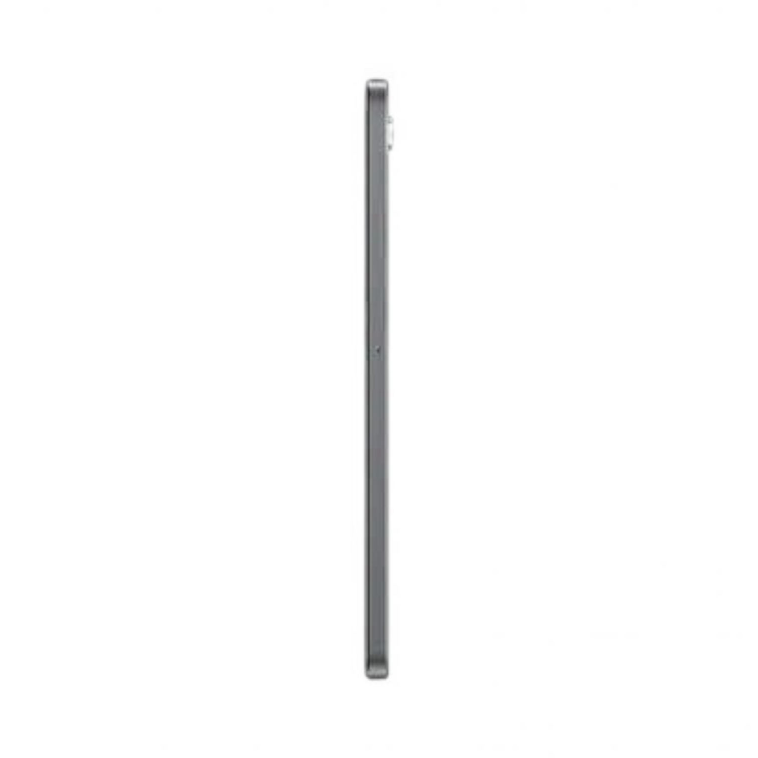 Side profile of the slim silver OBtech Samsung Galaxy Tab A11 tablet showcasing its sleek design on a black background