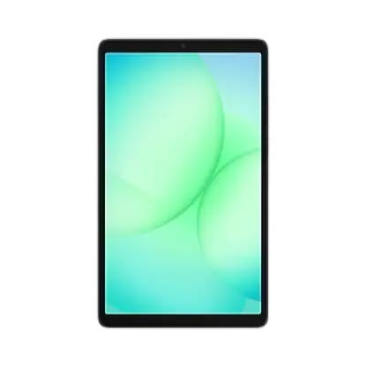 OBtech Samsung Galaxy Tab A11 tablet with a slim black frame and vibrant green abstract screen display