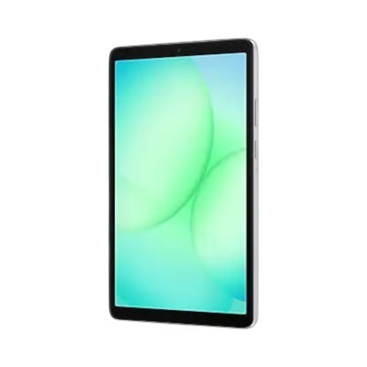 OBtech Samsung Galaxy Tab A11 tablet with a slim bezel and bright green abstract screen display