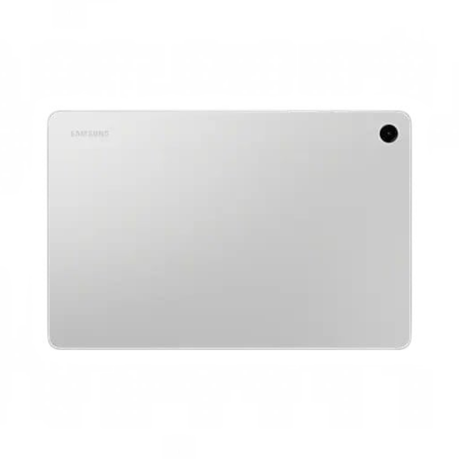 OBtech Samsung Galaxy Tab A9+ 5G tablet back view in silver with a slim metal design and rear camera lens
