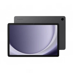 OBtech Samsung Galaxy Tab A9+ 5G tablet showing front screen and rear camera in a slim dark grey metal design