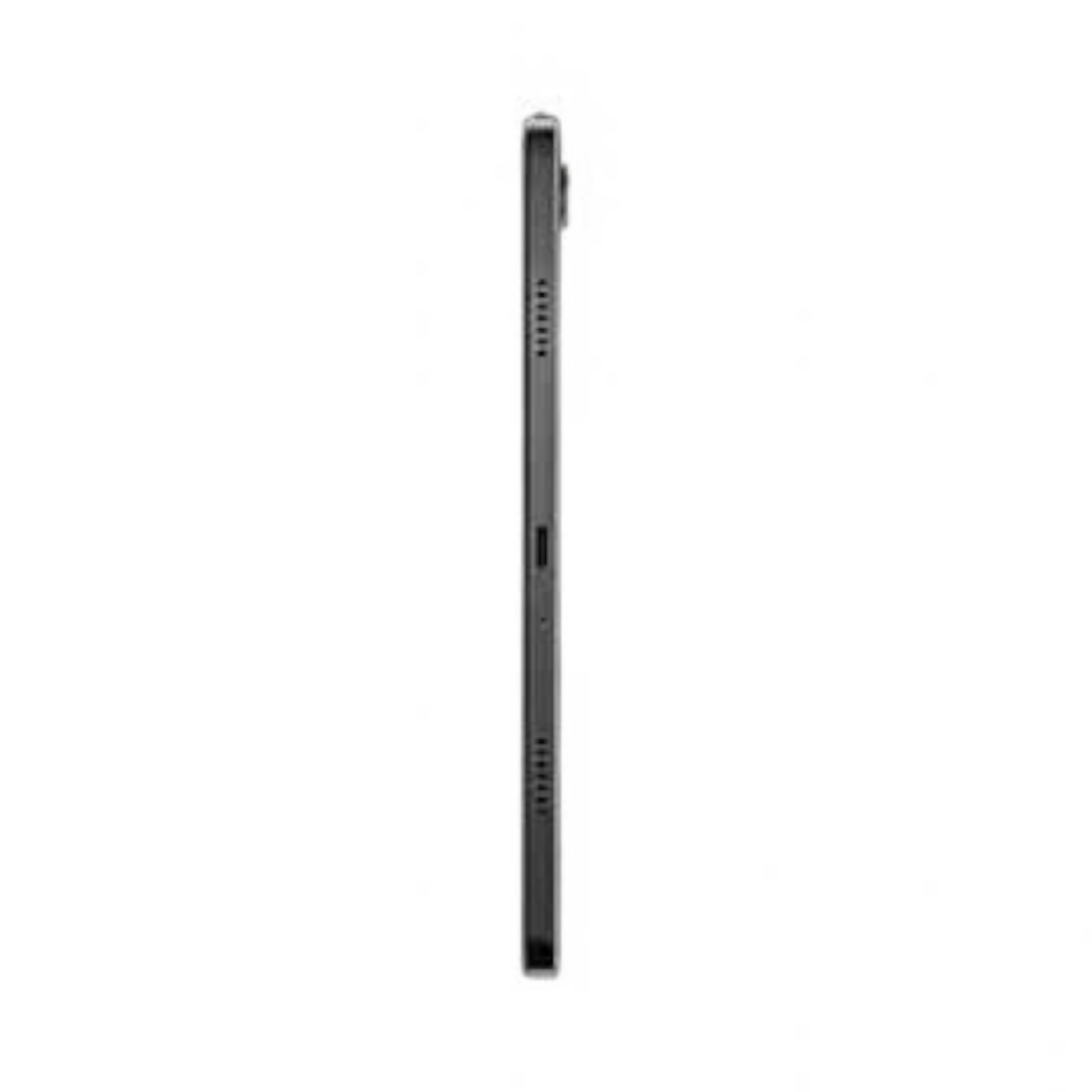 OBtech Samsung Galaxy Tab A9+ 5G tablet shown from the side, highlighting its slim metal design and speaker ports.